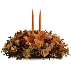 Thanksgiving roasted turkey centerpiece candles.