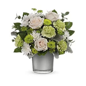 Beautiful white and green flower arrangement.