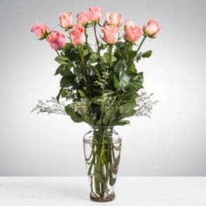 Dozen Long Stemmed Pink Roses