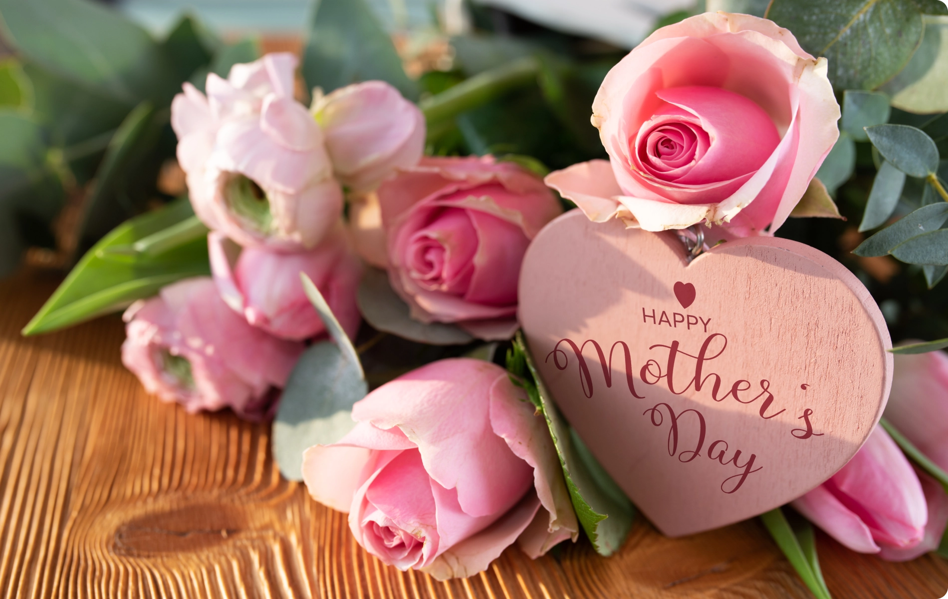 Happy Mother's Day pink roses.